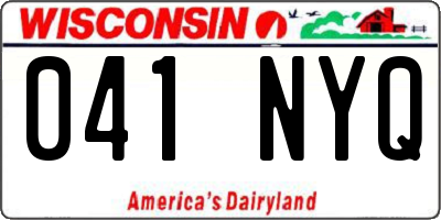 WI license plate 041NYQ
