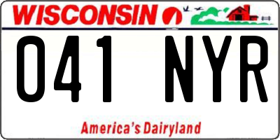 WI license plate 041NYR