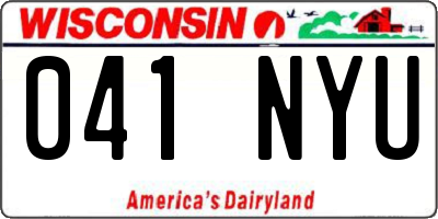 WI license plate 041NYU