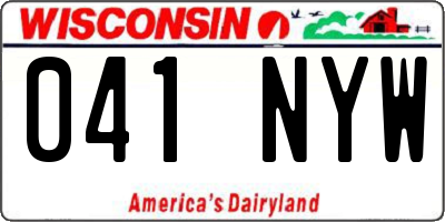 WI license plate 041NYW