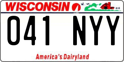 WI license plate 041NYY