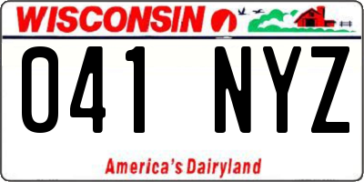 WI license plate 041NYZ