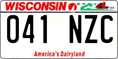 WI license plate 041NZC