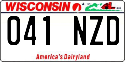 WI license plate 041NZD