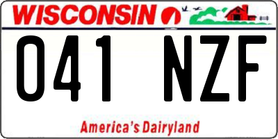WI license plate 041NZF