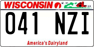 WI license plate 041NZI