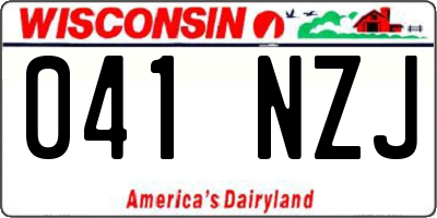 WI license plate 041NZJ