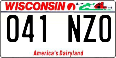 WI license plate 041NZO
