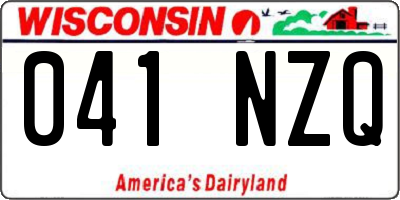 WI license plate 041NZQ