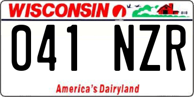 WI license plate 041NZR