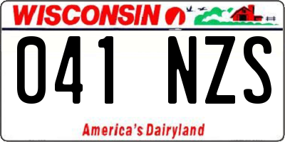 WI license plate 041NZS