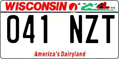 WI license plate 041NZT