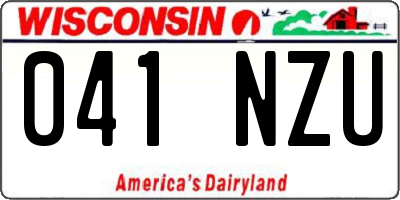 WI license plate 041NZU