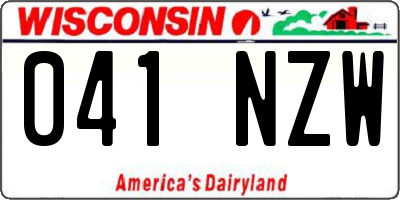 WI license plate 041NZW