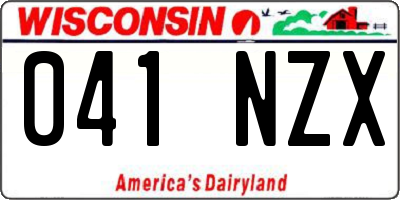 WI license plate 041NZX