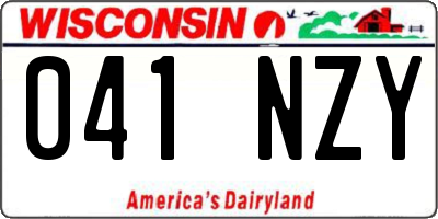 WI license plate 041NZY