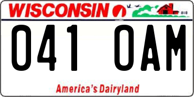 WI license plate 041OAM