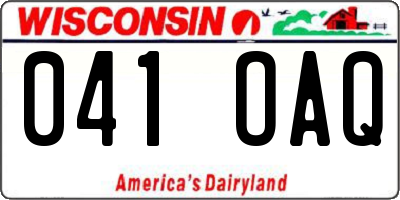 WI license plate 041OAQ