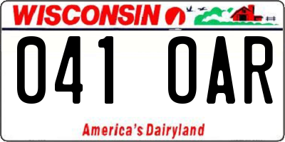 WI license plate 041OAR