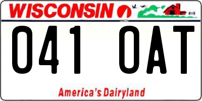 WI license plate 041OAT