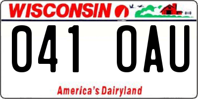 WI license plate 041OAU