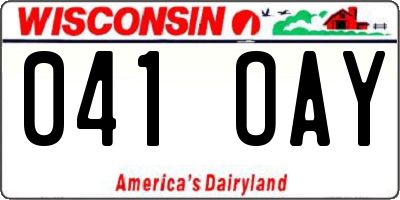 WI license plate 041OAY