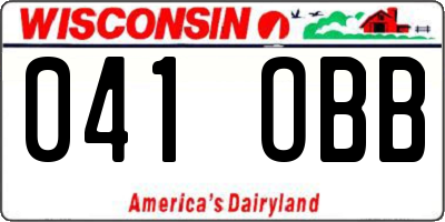 WI license plate 041OBB