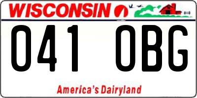 WI license plate 041OBG