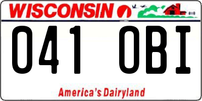 WI license plate 041OBI