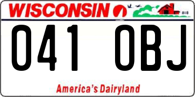 WI license plate 041OBJ