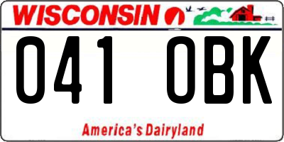 WI license plate 041OBK