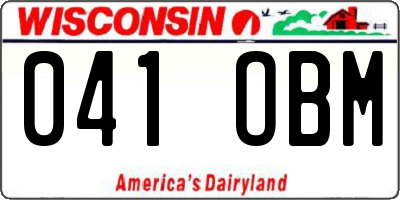 WI license plate 041OBM