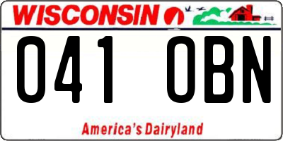 WI license plate 041OBN