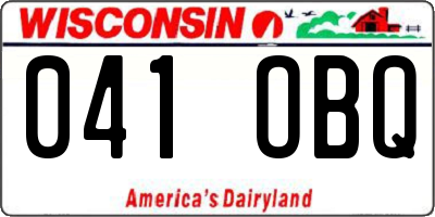 WI license plate 041OBQ