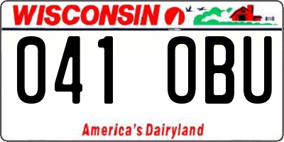 WI license plate 041OBU