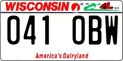 WI license plate 041OBW