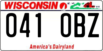 WI license plate 041OBZ