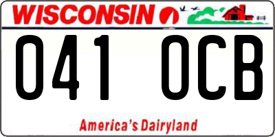 WI license plate 041OCB