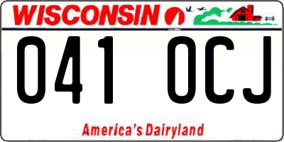 WI license plate 041OCJ