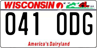 WI license plate 041ODG