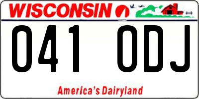 WI license plate 041ODJ