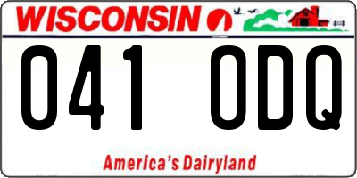 WI license plate 041ODQ