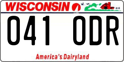 WI license plate 041ODR