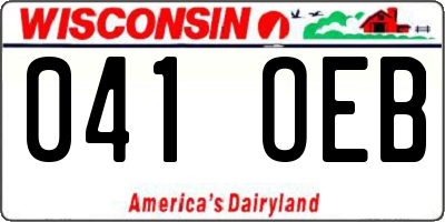 WI license plate 041OEB