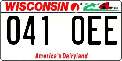 WI license plate 041OEE