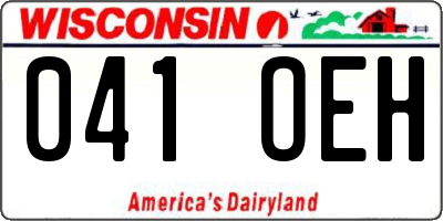 WI license plate 041OEH