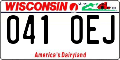 WI license plate 041OEJ
