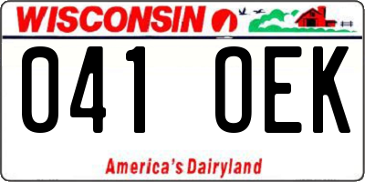 WI license plate 041OEK