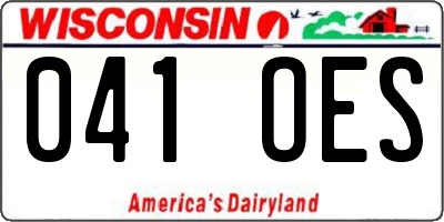 WI license plate 041OES