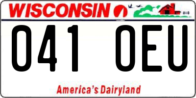 WI license plate 041OEU